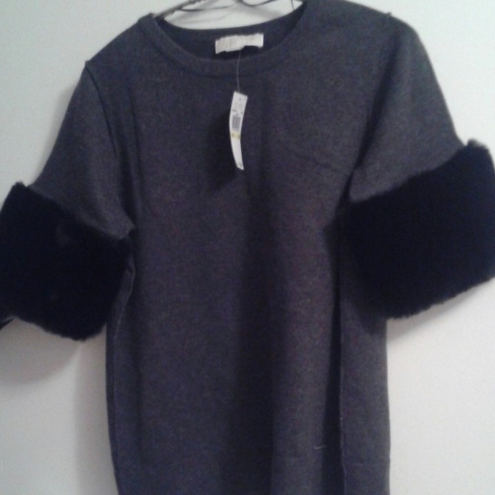 Michael Kors faux fur cuff top, BNWT